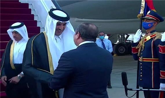 امیر قطر وارد مصر شد؛ اولین سفر رسمی پس از قطع روابط