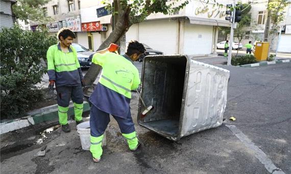 اجرای طرح فوریتی شستشوی مخازن زباله در منطقه13