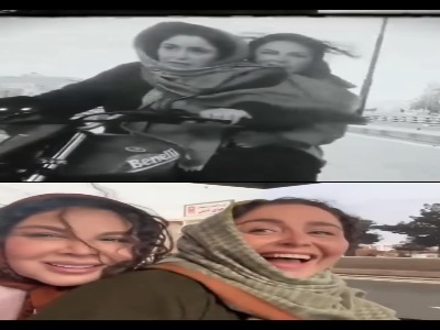 موتورسواری ژاله صامتی و شهره سلطانی در یک سریال