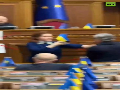 درگیری فیزیکی دو نماینده اوکراین در پارلمان