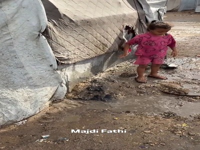 باران رنج آوارگان غزه را تشدید کرد